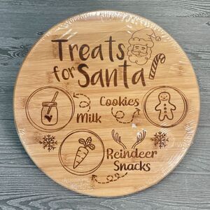 Totally Bamboo Treats for Santa Reindeer 14in Christmas Holiday Lazy Susan NEW